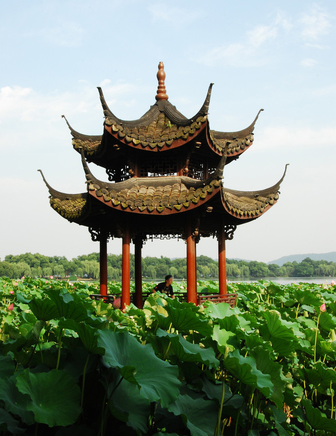 青海六角重樓涼亭